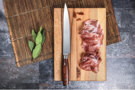 Couteau tranchelard Sayuto Pakka X50 lame inox 20,5cm