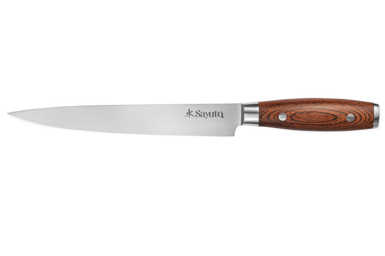 Couteau tranchelard Sayuto Pakka X50 lame inox 20,5cm