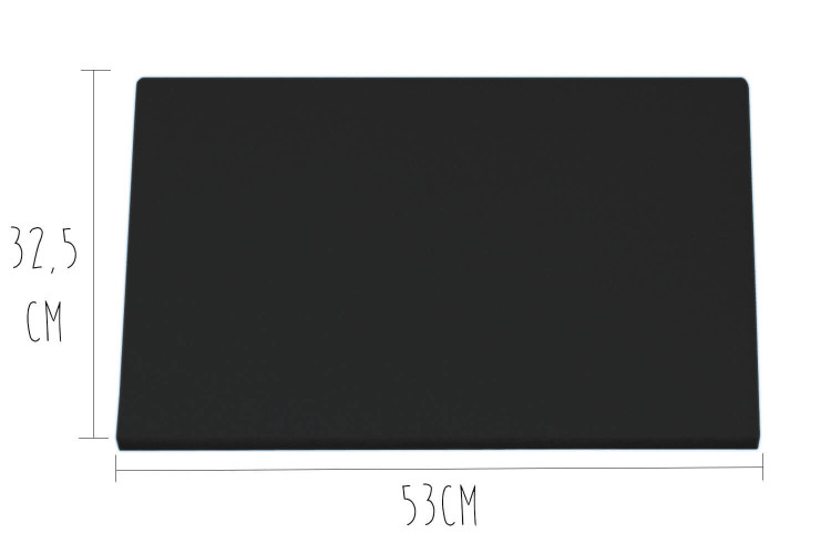 Planche à découper professionnelle noire HD500 avec pieds - 53x32,5cm