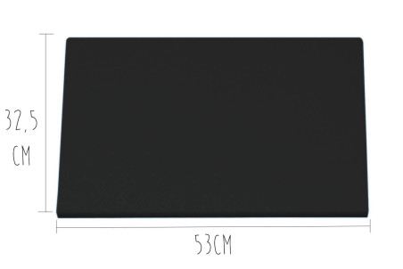 Planche à découper professionnelle noire HD500 avec pieds - 53x32,5cm