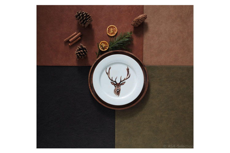 Set de table en cuir végétal Asa Selection - Coloris : noir café