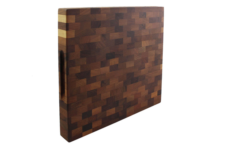 Billot de cuisine Wusaki en noyer damier - 35x35x4cm