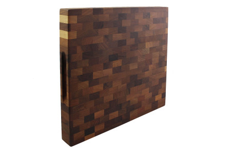 Billot de cuisine Wusaki en noyer damier - 35x35x4cm