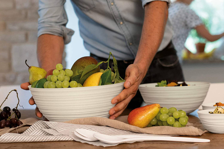 Saladier en bouteilles recyclées Guzzini Tierra - Coloris : Écru