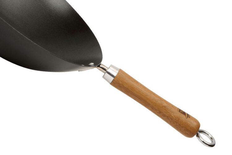 Wok antiadhérent Dexam en acier carbone diamètre 36cm - 2 poignées