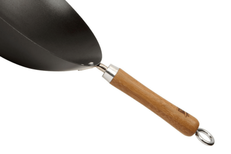 Wok antiadhérent Dexam en acier carbone diamètre 36cm - 2 poignées