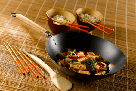 Wok antiadhérent Dexam Be a Wok Star en acier carbone diamètre 30cm