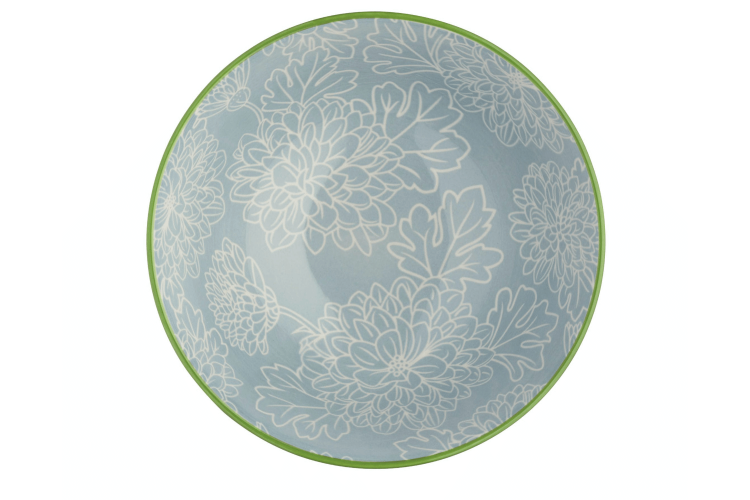 Bol de cuisine Kitchen Craft en grès émaillé - Motif floral gris et rouge