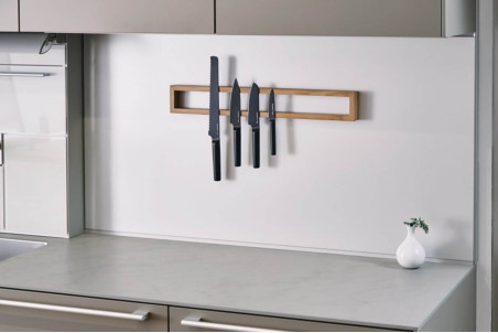 Barre aimantée pour couteaux Clap Design en bois de chêne - Fabrication artisanale