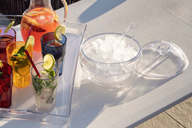 Seau à glace Guzzini Stella sphérique avec pince de service