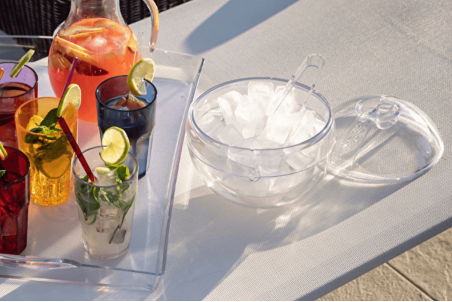 Seau à glace Guzzini Stella sphérique avec pince de service