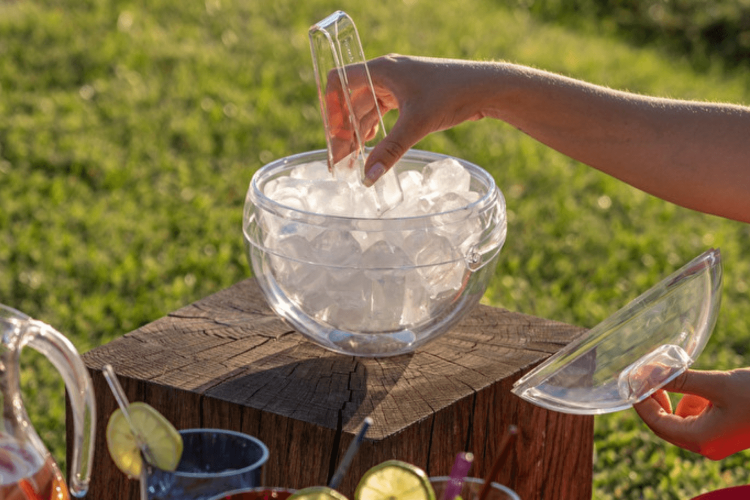 Seau à glace Guzzini Stella sphérique avec pince de service