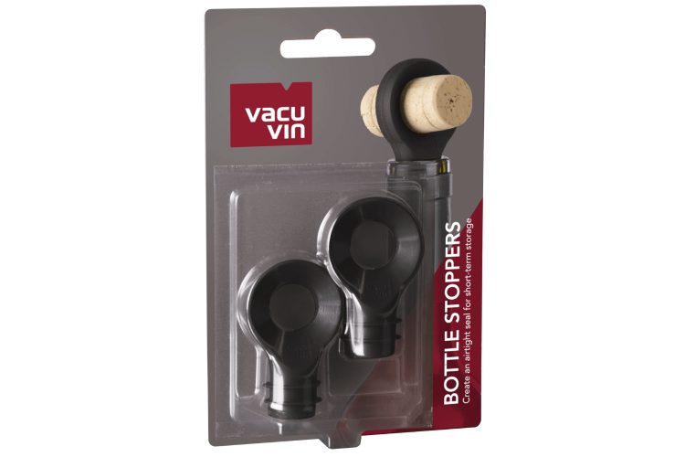 Set de 2 bouchons pour bouteilles de vin Vacu Vin en silicone
