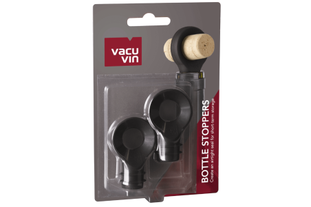 Set de 2 bouchons pour bouteilles de vin Vacu Vin en silicone