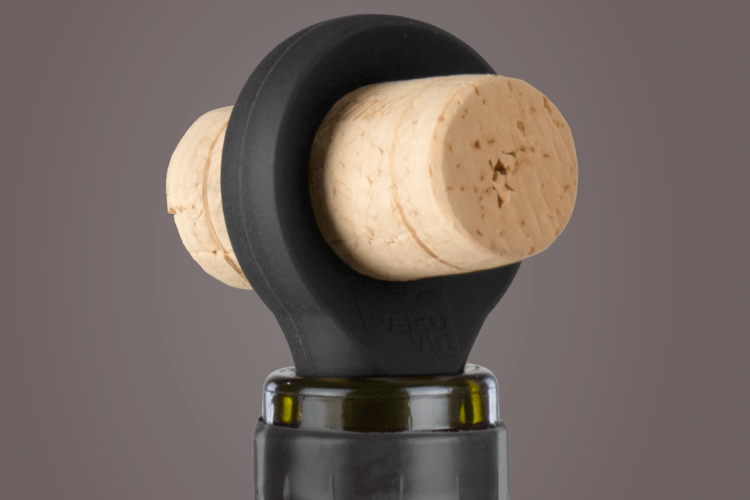 Set de 2 bouchons pour bouteilles de vin Vacu Vin en silicone