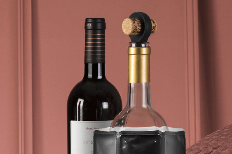 Set de 2 bouchons pour bouteilles de vin Vacu Vin en silicone