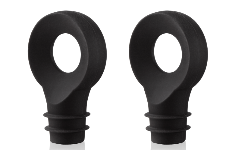 Set de 2 bouchons pour bouteilles de vin Vacu Vin en silicone