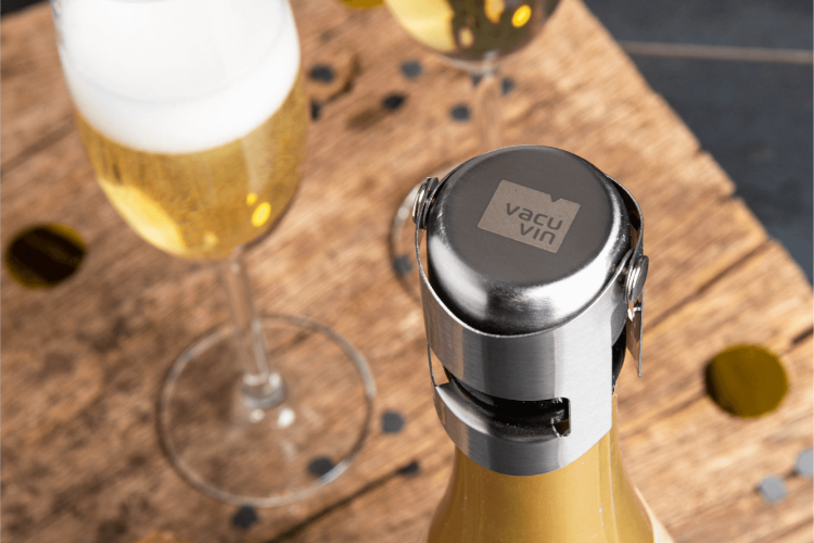 Bouchon de champagne Vacu Vin en acier inoxydable