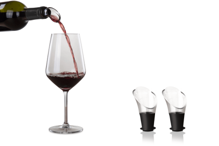 Lot de deux becs verseurs à vin Vacu Vin noirs