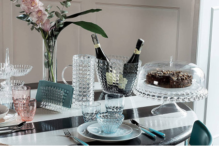 Seau à champagne design Guzzini Tiffany en acrylique transparent