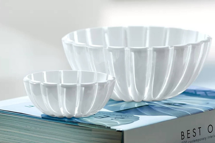 Saladier en acrylique Guzzini Grace recyclable- Coloris : blanc et transparent