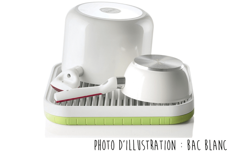 Egouttoir à vaisselle Guzzini 36cm blanc carré avec bac à eau