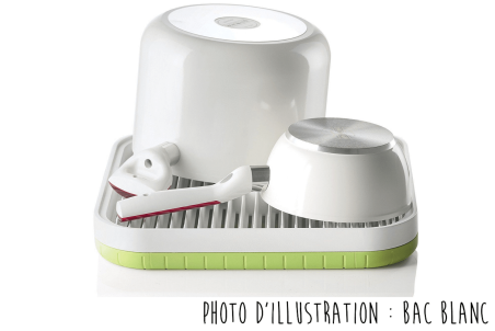 Egouttoir à vaisselle Guzzini 36cm blanc carré avec bac à eau