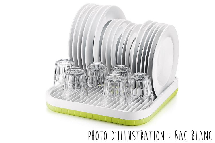 Egouttoir à vaisselle Guzzini 36cm blanc carré avec bac à eau