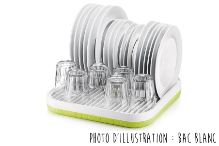 Egouttoir à vaisselle Guzzini 36cm blanc carré avec bac à eau