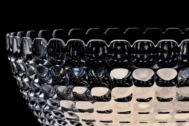Saladier transparent Guzzini Tiffany design par Pio et Tito Toso