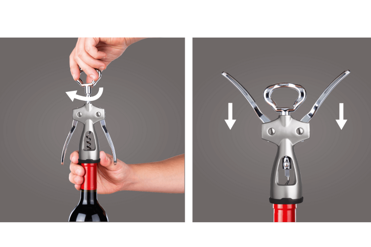 Tire-bouchon à levier Vacu Vin - Coloris : argent