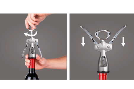 Tire-bouchon à levier Vacu Vin - Coloris : argent