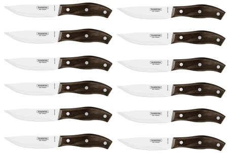 Lot de 12 couteaux à steak Tramontina Jumbo manche polywood - lame 13cm