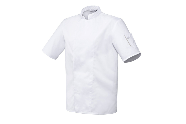 Veste de cuisine Robur Nero mixte blanche manches courtes - Vêtement cuisine pro