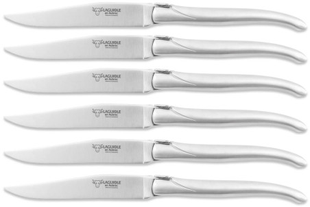 Coffret Laguiole en Aubrac - 6 couteaux de table tout inox manche mat