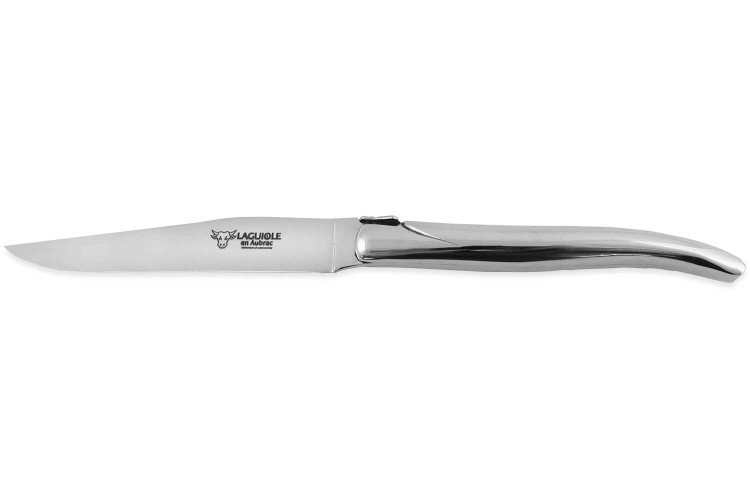 Coffret Laguiole en Aubrac - 6 couteaux de table tout inox manche brillant