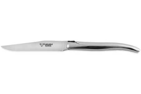 Coffret Laguiole en Aubrac - 6 couteaux de table tout inox manche brillant