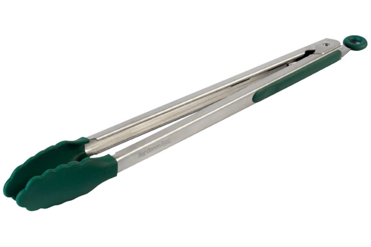 Pince à barbecue Big Green Egg acier inox et embouts silicone - 40cm