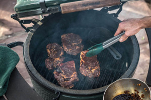 Pince à barbecue Big Green Egg acier inox et embouts silicone - 30cm 2