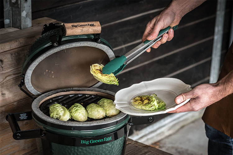 Pince à barbecue Big Green Egg acier inox et embouts silicone - 30cm