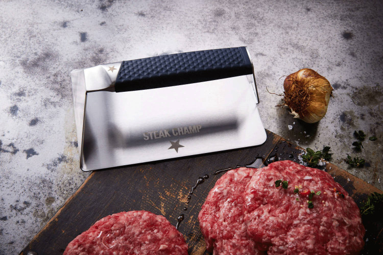Presse à viande Steak Champ en acier inox 19x13x6,5cm