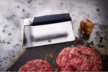 Presse à viande Steak Champ en acier inox 19x13x6,5cm