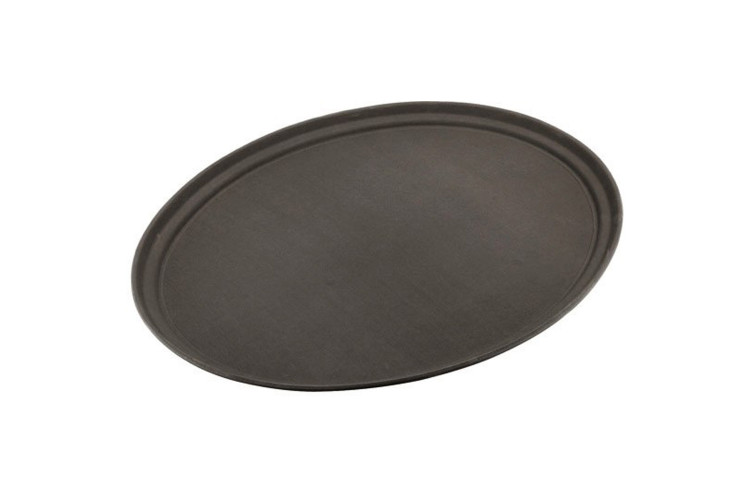 Plateau de service ovale 68 x 56 cm - Coloris : noir