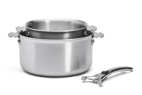 Lot de 2 casseroles inox 18/10 De Buyer Alchimy Loqy avec poignée amovible
