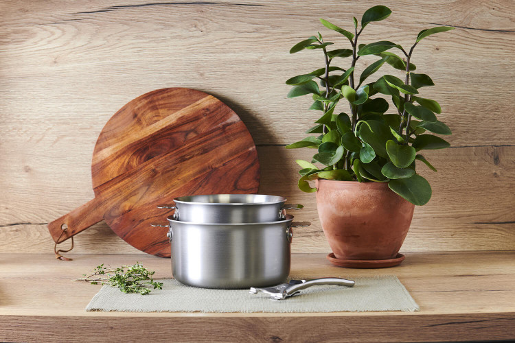 Lot de 2 casseroles inox 18/10 De Buyer Alchimy Loqy avec poignée amovible