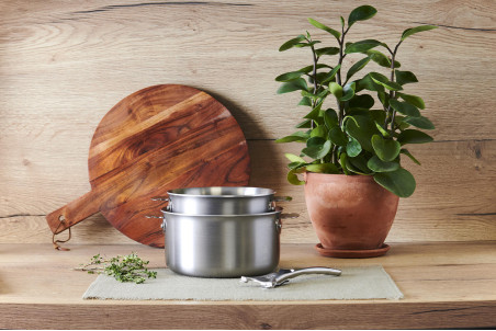 Lot de 2 casseroles inox 18/10 De Buyer Alchimy Loqy avec poignée amovible
