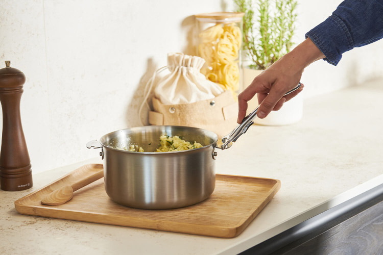Lot de 2 casseroles inox 18/10 De Buyer Alchimy Loqy avec poignée amovible