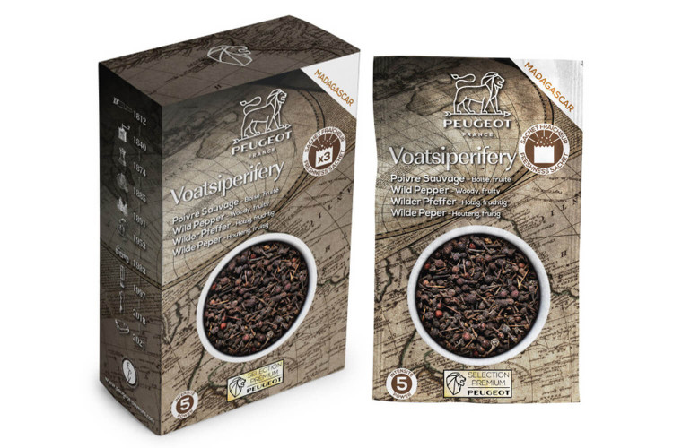Coffret de poivre de Madagascar Voatsiperifery Peugeot Premium - 3 sachets fraîcheur