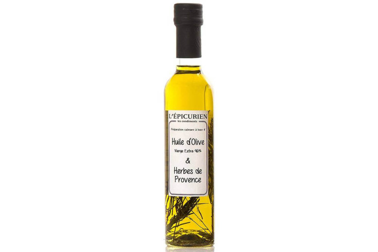 Huile d'olive extra vierge aux herbes de Provence L'Épicurien - Bouteille de 25cl