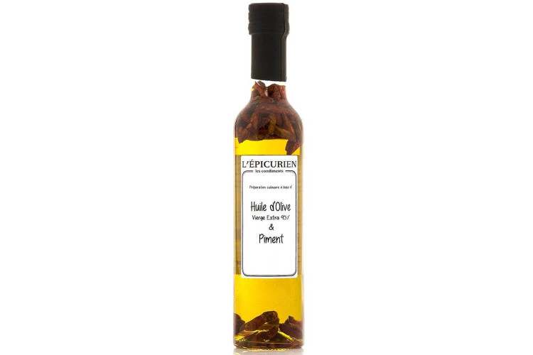 Huile d'olive extra vierge au piment L'Épicurien - Bouteille de 25cl